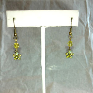 Dainty iridescent flower drop earrings